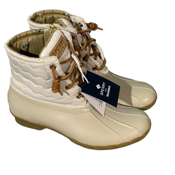 sperry ivory quilted duck boots